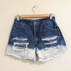 Wrangler custom bleached denim shorts